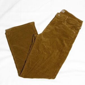 Mother The Outsider Crop Corduroy Pants Womens 28 Brown Mid Rise Straight